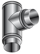 Dubbelwandig rookgas T-stuk 90°, Isoleco DP 25, Ø130mm
